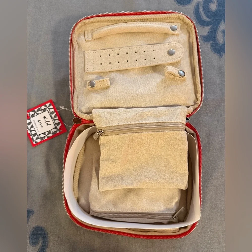 Brighton Wild Love Cosmetic Bag - Red, Black, Tan - Picture 3 of 7